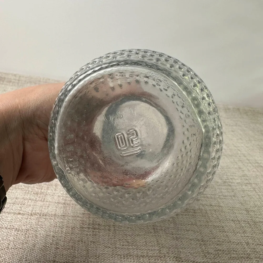 Vintage Clear Glass Bud Vases Set of 3 Hobnail Bubble Textured Pressed Glass USA